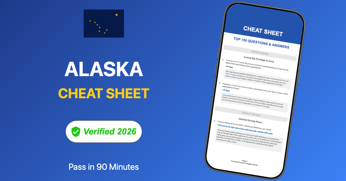 2026 Alaska DMV Written Test Cheat Sheet | Pass on Your 1st Try