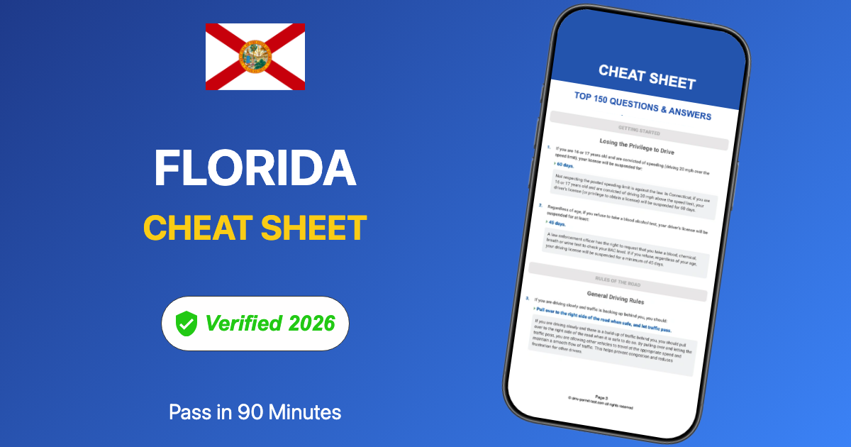 Forida Registration.pdf 2026 Florida DMV Written Test Cheat Sheet | Pass on Your 1st Try
