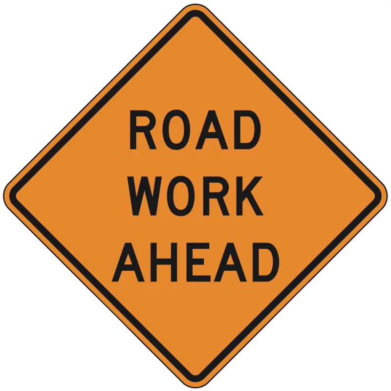 Road Work Ahead Sign