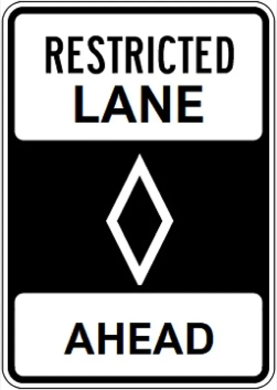 Restricted Lane Ahead Sign