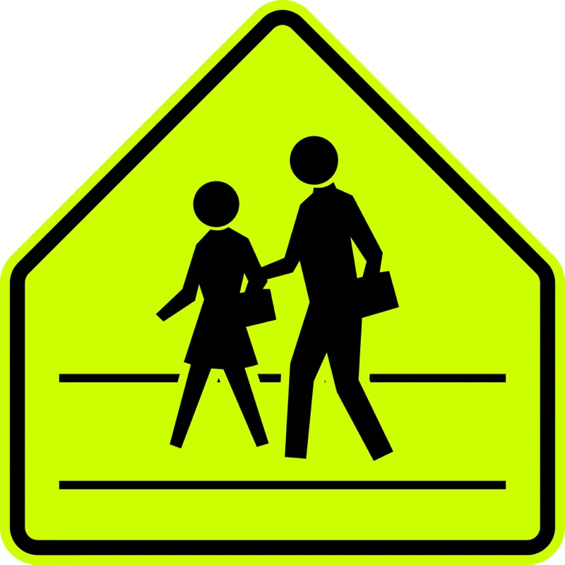 School Crossing Ahead Sign
